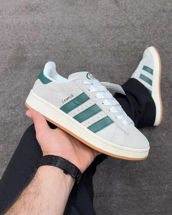 Adidas Campus 00s Crystal White Dark Green - Image 5