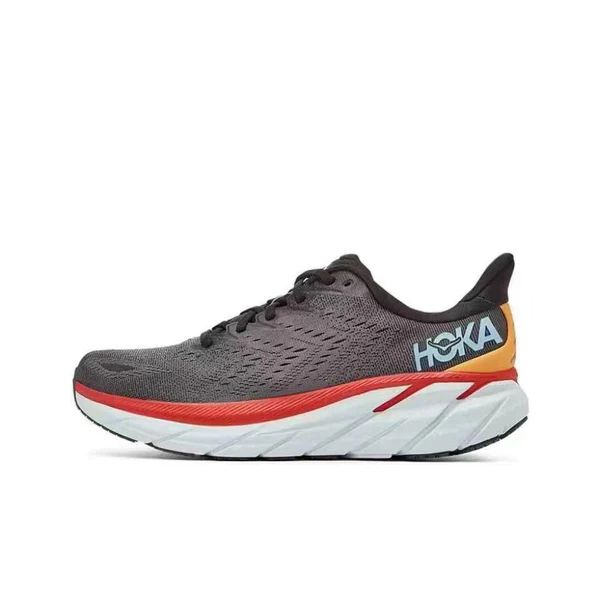 Hoka One Clifton 8 Anthracite Castlerock Red - Image 3