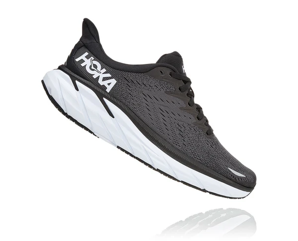 Hoka One Clifton 8 Black White - Image 5