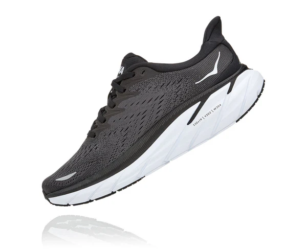 Hoka One Clifton 8 Black White - Image 3