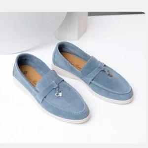 Loro Piana Sky Blue Women's Loafers