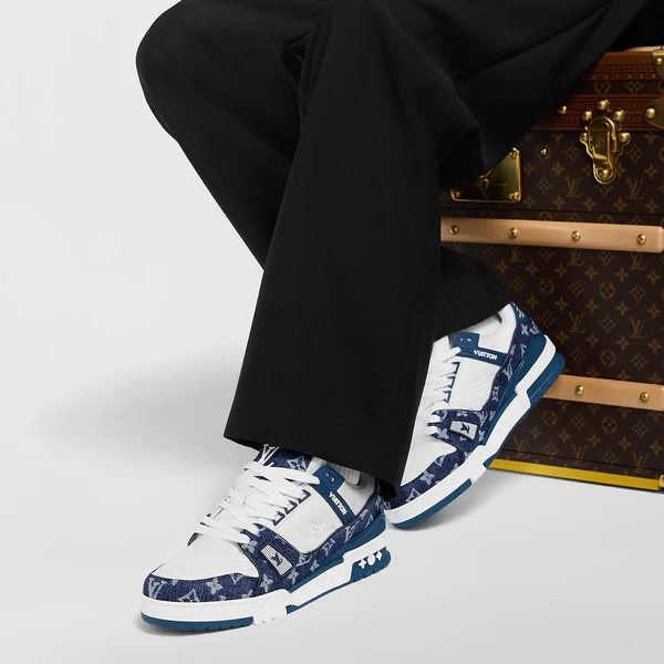 Louis Vuitton Blue White Trainer - Image 6